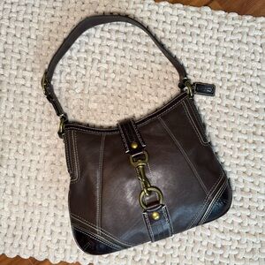 COACH Hapmtons Hobo Bag Brown with Gold